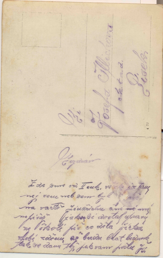 Razglednica iz albuma Pakračanina Luje Šnedorfa  poslana za vrijeme njegovog služenja austrougarskoj vojsci tijekom Prvog svjetskog rata 